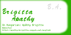 brigitta apathy business card